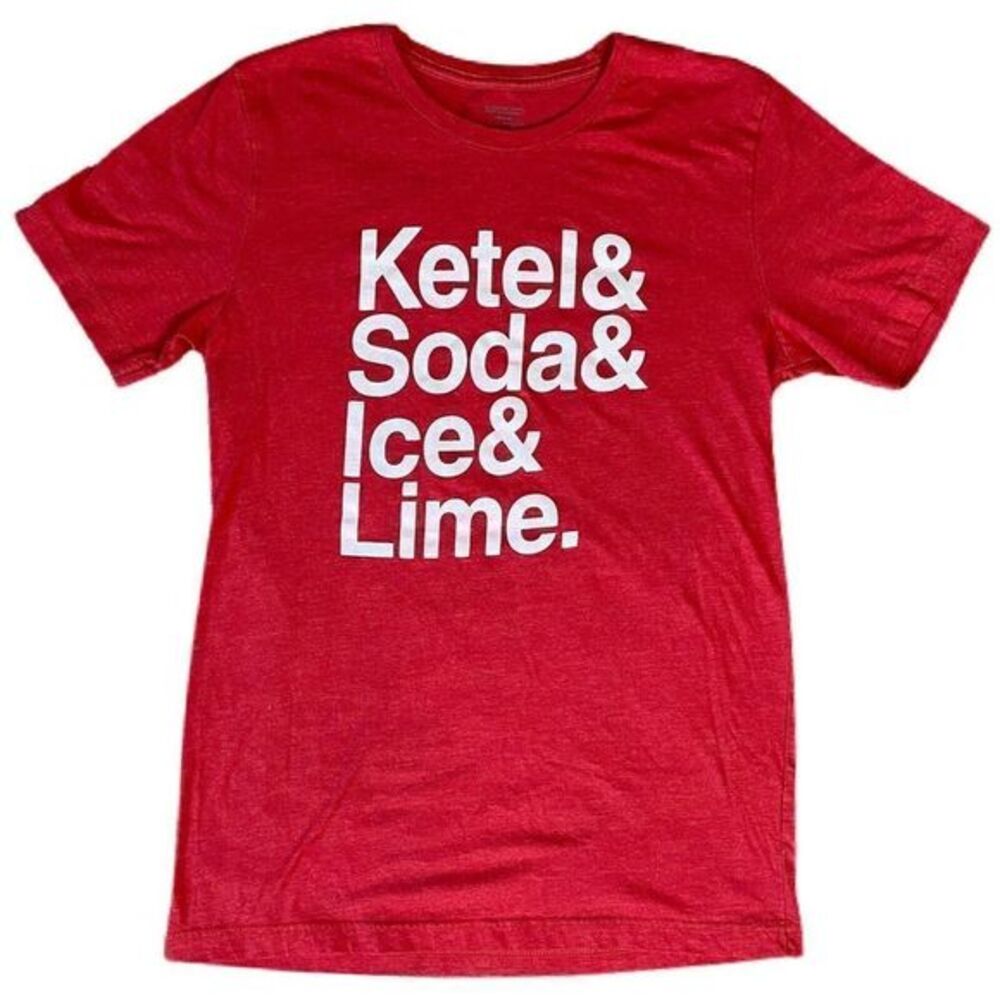 Ketel One & Soda & Ice & Lime Women's Medium Tee T Shirt Short Sleeve Red Party